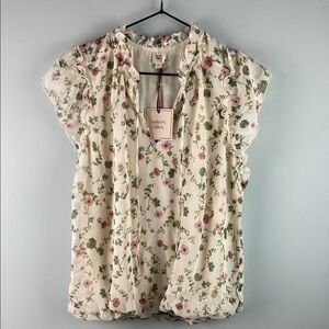 NWT Autres Filles Floral Ruffle Top Size S